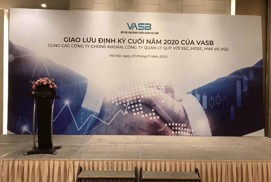 sự kiện Giao lưu định kỳ cuối năm 2020 của Hiệp hội kinh doanh chứng khoán Việt Nam VASB đã diễn ra vào ngày 23/11 tại khách sạn Pullman Hanoi
