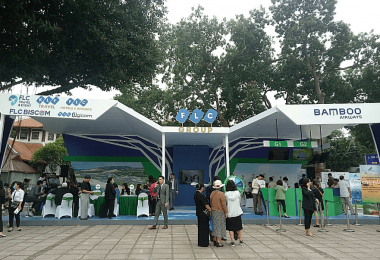 Gian hàng triển lãm hãng hàng không Bamboo Airways tại hội chợ triển lãm du lịch Quốc tế Việt Nam – Hà Nội